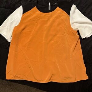 Colorblock Women's Top - Orange, Black, and White